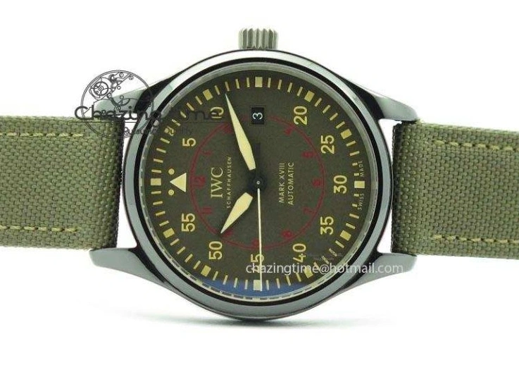 MIROTIME 0304 SunProtective MARK XVII IW324702 Real Ceramic MK Best Edition Green Dial On Green Nylon Strap A 7288